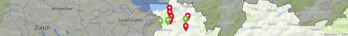 Kartenansicht für Apotheken-Notdienste in der Nähe von Hittisau (Bregenz, Vorarlberg)
